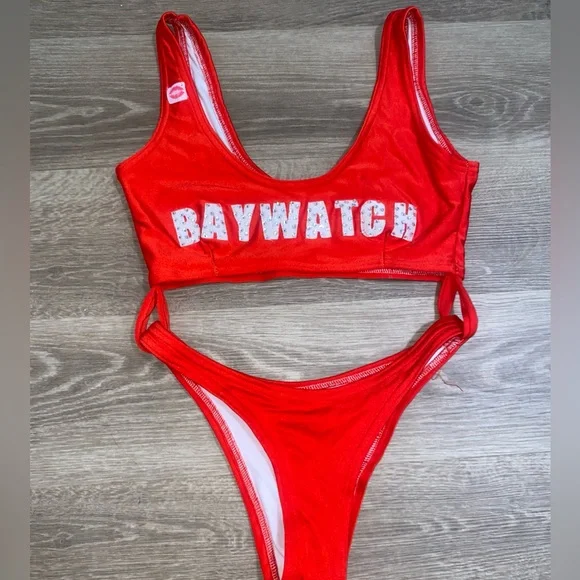 Bright Red/Orange BAEWATCH One Piece - Picture 1 of 1